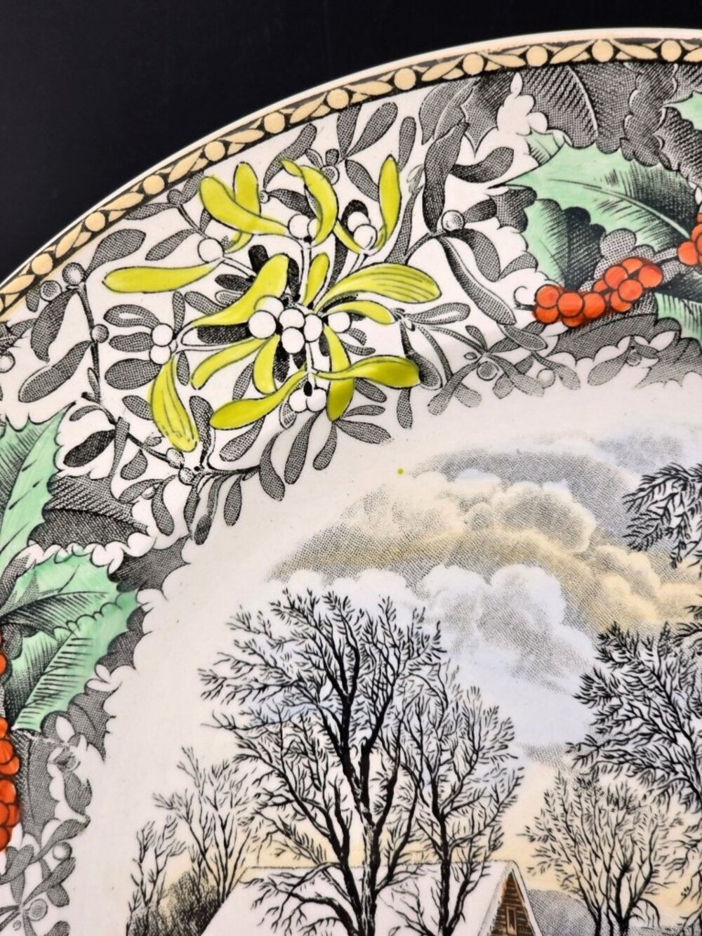 Adams China Winter Pastime 10.5" Dinner Plate Winter Scenes B. Altman England - Picture 8 of 12